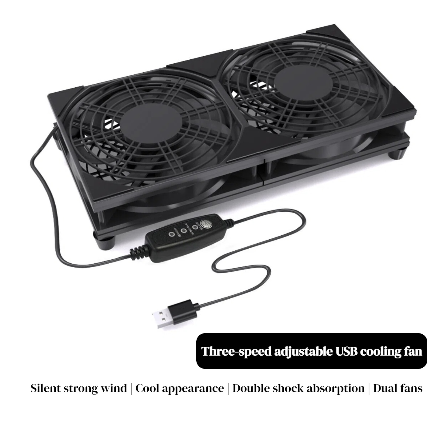 Gaming Console And Controller - Dualer USB-Lüfter mit 3-Stufen-Geschwindigkeitsregelung | 5V