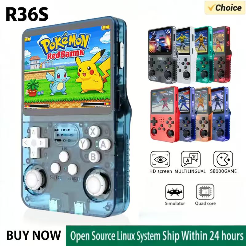 Gaming Console Retro Handheld - R36S Handheld-Spielkonsole ARKOS-System 3,5 Zoll IPS-Bildschirm
