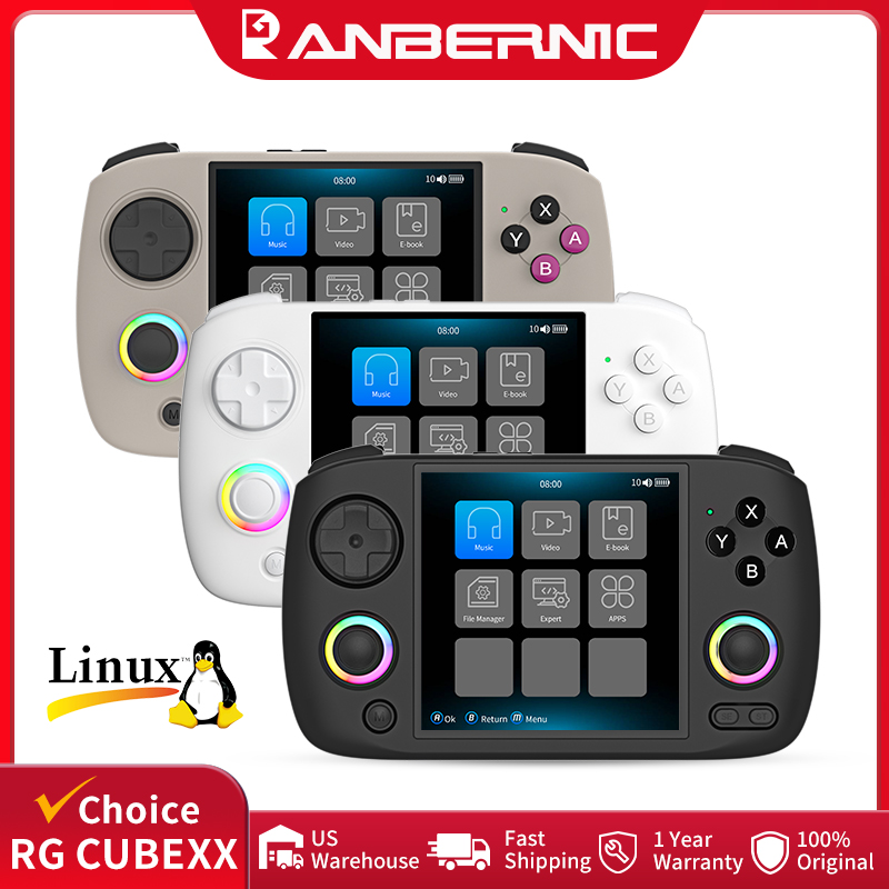 Gaming Console Retro Handheld - ANBERNIC RG CubeXX Handheld-Spielekonsole, 3,95-Zoll-IPS-Bildschirm, 64-Bit-Linux-System,