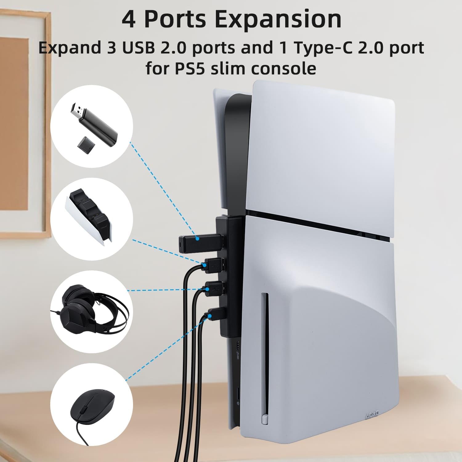 4 Ports USB-Hub für ps5 Slim D – Gaming Console Ps5 Bewertung und Preis